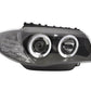 BMW 1-series E81 E82 E87 E88 Black Angel Eyes Headlight Set (2004-2011)