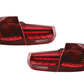 BMW 3-Series 6th Gen F30 F35 F80 GTS Style -Red or Smoked- OLED Dynamic Tail Lights (2012-2019)