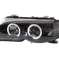 BMW 3-series E46 Coupe/Convertible Black Xenon Angel Eyes Headlights (2003-2005)