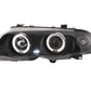 BMW 3-series E46 Sedan/Touring Black Angel Eyes Headlight Set (1998-2001)