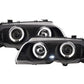 BMW 3-series E46 Sedan/Touring Black Angel Eyes Headlight Set (1998-2001)