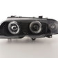 BMW 3-series E46 Sedan/Touring Black Angel Eyes Headlight Set (1998-2001)