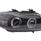 BMW 3-series E90 E91 Black Angel Eyes LED Headlight Set (2005-2012)
