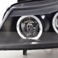 BMW 3-series E90 E91 Black Angel Eyes LED Headlight Set (2005-2012)