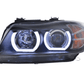 BMW 3 Series E90 /E91 Black LED U BAR Headlights (2005 - 2012)