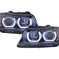 BMW 3 Series E90 /E91 Black LED U BAR Headlights (2005 - 2012)
