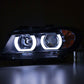 BMW 3-series E90 E91 Black U LED Headlights (2005-2012)
