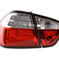 BMW 3-Series E90 Sedan Red/Clear LED Bar Taillights (2005-2008)