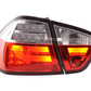 BMW 3-Series E90 Sedan Red/Clear LED Bar Taillights (2005-2008)