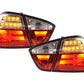 BMW 3-Series E90 Sedan Red/Clear LED Bar Taillights (2005-2008)