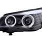 BMW 5-series E60 E61 Black Angel Eyes Headlight Set (2003-2007)