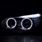 BMW 5-series E60 E61 Black Angel Eyes Headlight Set (2003-2007)