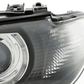 BMW E46 3-Series Coupe Black OE+ Angel Eyes Headlights - (2002-2005)