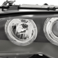 BMW E46 3-Series Coupe Black OE+ Angel Eyes Headlights - (2002-2005)