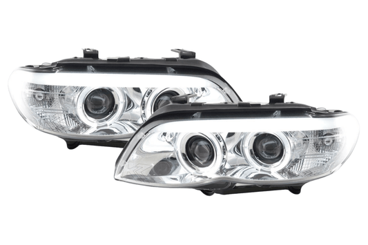 BMW X5 E53 Chrome Angel Eye LED Head Lights (2003-2006)
