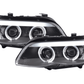BMW X5 E53 Xenon Black Angel Eye LED Headlights (2003-2006)