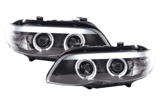 BMW X5 E53 Xenon Black Angel Eye LED Headlights (2003-2006)