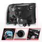 ANZO 99-04 Ford F250/F350/F450/Excursion (excl. 99) Crystal Headlights - w/ Light Bar Black Housing 111549
