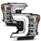 Anzo 18-20 Ford F-150 Full Led Projector Light Bar Style Headlights - Chrome Amber 111521