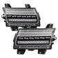 Spyder Jeep Wrangler 2018-2019 (Halogen Model Only) LED Front Bumper Lights - Seq. Signal - Black 5086785