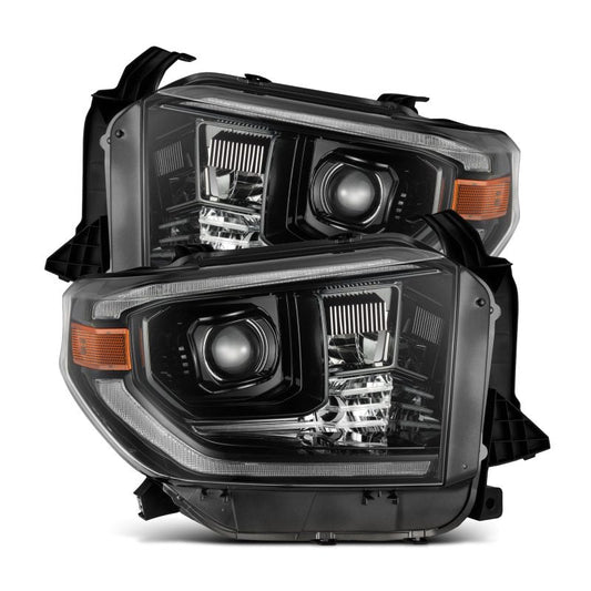 AlphaRex 14-21 Toyota Tundra LUXX-Series LED Proj Headlights Alpha-Blk w/Actv Light & Seq. Sig + DRL 880836 *Discontinued