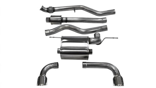 Corsa 12-14 BMW 335i Sedan AWD F30 3in Polished Touring Dual Rear Single 3.5in Tip Cat-Back Exhaust 14938