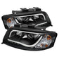 Spyder Audi A6 02-04 Projector Headlights Halogen ModelLight Tube DRL Blk PRO-YD-ADA601-LTDRL-BK 5071873