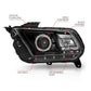 Anzo 2010-2014 Ford Mustang Projector Headlights w/ Halo Black (CCFL)
