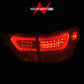 ANZO 11-13 Jeep Grand Cherokee LED Taillights w/ Lightbar Chrome Housing Red/Clear Lens 4pcs 311442