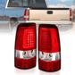 ANZO 1999-2002 Chevy Silverado 1500 LED Taillights Plank Style Chrome With Red/Clear Lens 311332