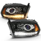ANZO 2009-2018 Dodge Ram 1500 Projector Plank Style Switchback H.L Halo Black Amber (OE Style) 111439
