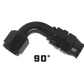 Aeromotive PTFE Hose End - AN-08 - 90 Deg - Black Anodized 15355