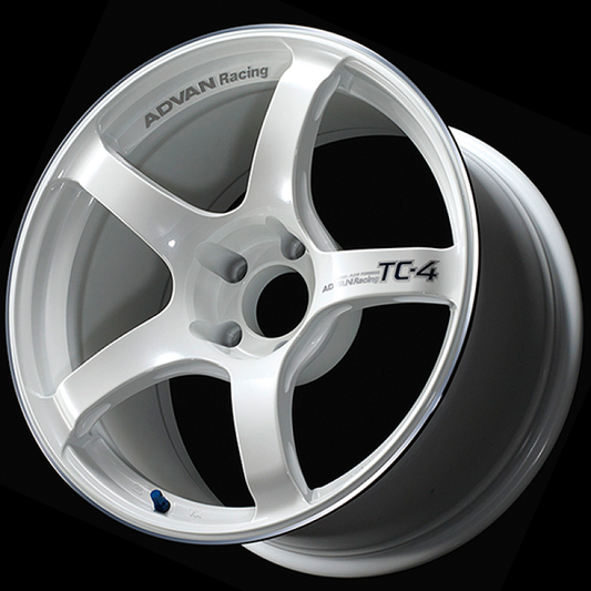 Advan TC4 18x8.5 +45 5x100 Racing White Metallic and Ring Wheel YAD8H45DWMR