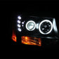Anzo 2007-2013 Chevrolet Avalanche Projector Headlights w/ Halo Black(CCFL)