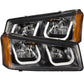 Anzo 2003-2006 Chevrolet Silverado 1500 Projector Headlights w/ U-Bar Black
