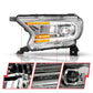 ANZO 19-23 Ford Ranger (Factory Halogen Models) Full LED Proj Headlights DRL/SeqSig Chrome - Pair 111633A