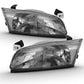 ANZO 1997-1999 Toyota Camry Crystal Headlight Chrome Amber(OE) 121555