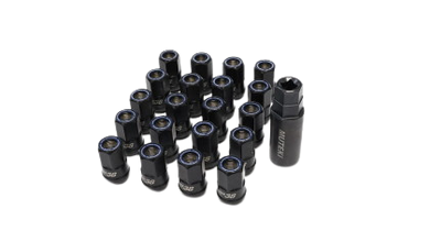 Wheel Mate Muteki HR38 Open End Lug Nuts 12x1.25 Black Chrome / Blue Ring