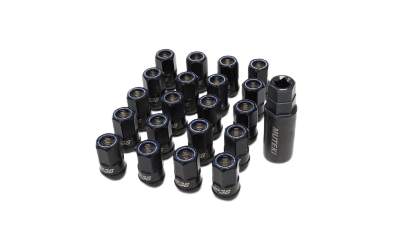 Wheel Mate Muteki HR38 Open End Lug Nuts 12x1.25 Black Chrome / Blue Ring