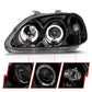 Anzo 1996-1998 Honda Civic Projector Headlights w/ Halo Black