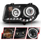 Anzo 2005-2010 Chrysler 300C Projector Headlights w/ Halo Black (CCFL) G2