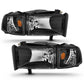 Anzo Black Crystal Headlights 1994-2001 Dodge Ram 1500