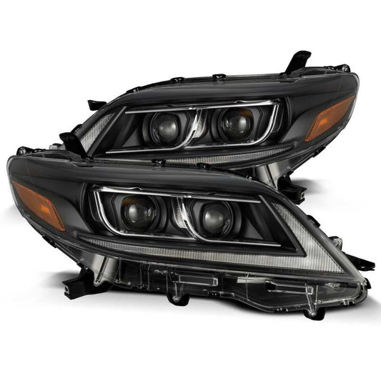 AlphaRex 11-21 Toyota Sienna LUXX LED Proj Headlights Plank Style Black w/Seq Signal/DRL 880766 *Discontinued