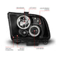 Anzo 2005-2009 Ford Mustang Projector Headlights w/ Halo Black
