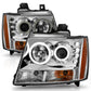 Anzo 2007-2013 Chevrolet Avalanche Projector Headlights w/ Halo Chrome