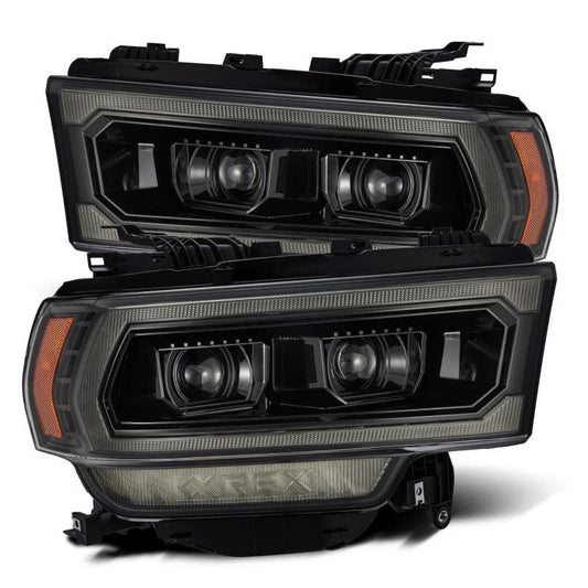 AlphaRex 19-21 Ram 2500 LUXX LED Proj Headlights Plank Style Alpha Blk w/Activ Light/Seq Signal/DRL 880549 *Discontinued