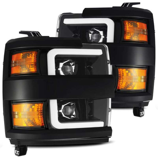 AlphaRex 15-19 Chevy 2500HD PRO-Series Proj Headlights Plank Jet Blk w/Activ Light/Seq Signal/DRL 880226 *Discontinued