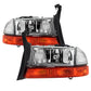 SPYDER xTune Dodge Dakota 97-04 OEM Style Headlights w/ Bumper Signal Lights - Chrome HD-JH-DDAK97-OE-SET 9035128