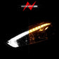 ANZO 15-18 Ford Focus Projector Headlights - w/ Light Bar Switchback Black Housing 121564