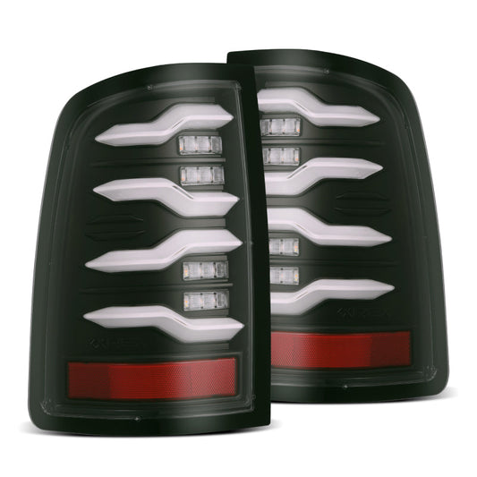 AlphaRex 09-18 Dodge Ram Luxx-Series LED Tail Lights Black w/ Activation Light & Sequential Signal 640004 *Discontinued